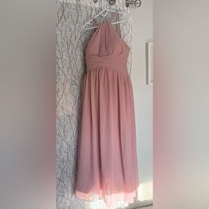 NWT Elegant Blush-Pink Halter Maxi Dress